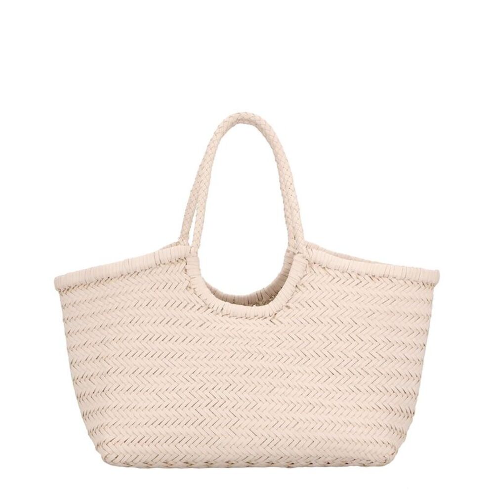 Dragon Diffusion Big Nantucket Leather Shoulder Bag, Beige